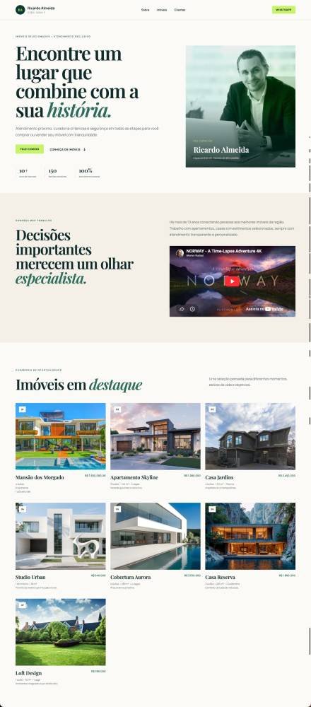 Print do site Ricardo Almeida Imóveis